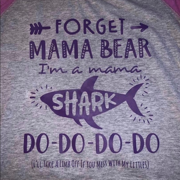 Forget Mama Bear I’m A Mama Shark T-shirt - Picture 1 of 2